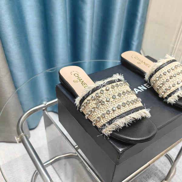 CC 25 Mule Rafia Strass