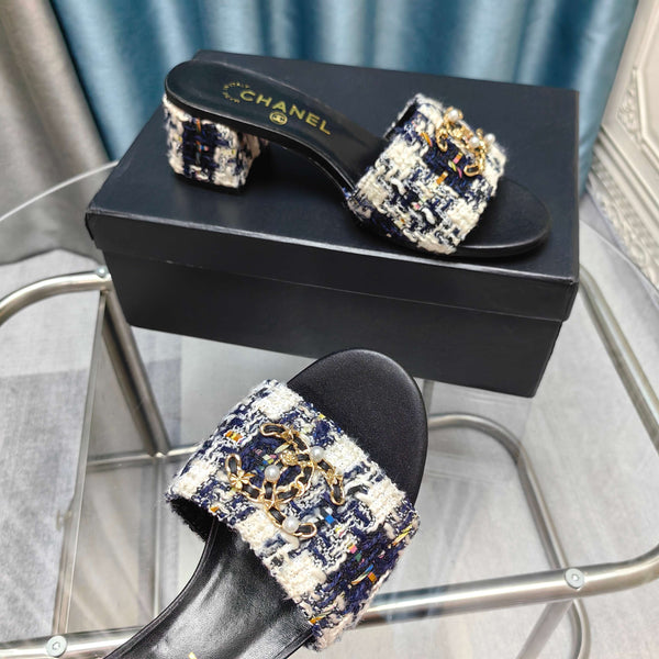 CC 25 Sandalo Tacco 5cm Tweed Mop