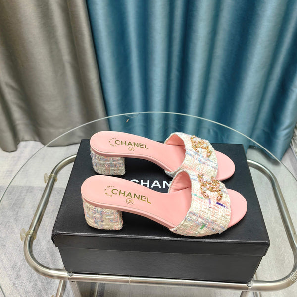 CC 25 Sandalo Tacco 5cm Tweed Mop