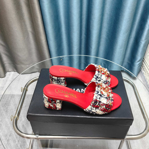 CC 25 Sandalo Tacco 5cm Tweed Mop