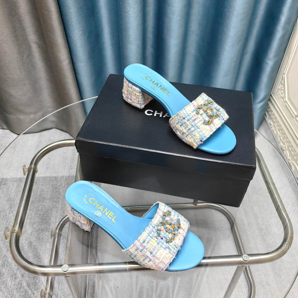 CC 25 Sandalo Tacco 5cm Tweed Mop