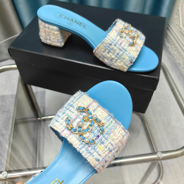 CC 25 Sandalo Tacco 5cm Tweed Mop