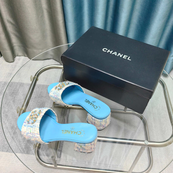 CC 25 Sandalo Tacco 5cm Tweed Mop