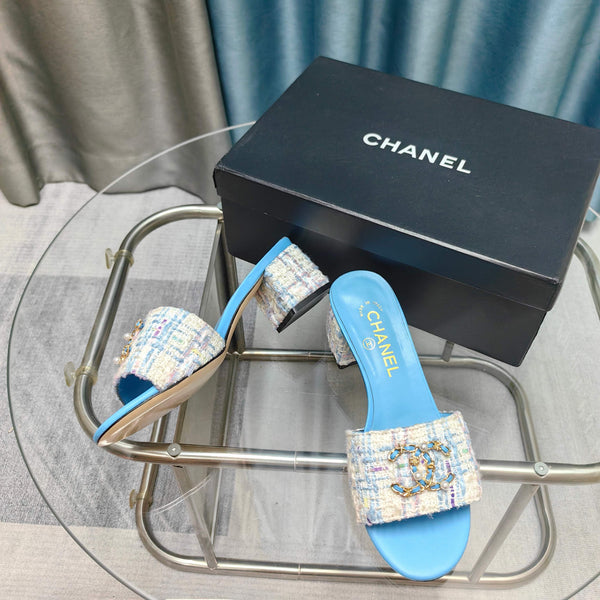 CC 25 Sandalo Tacco 5cm Tweed Mop