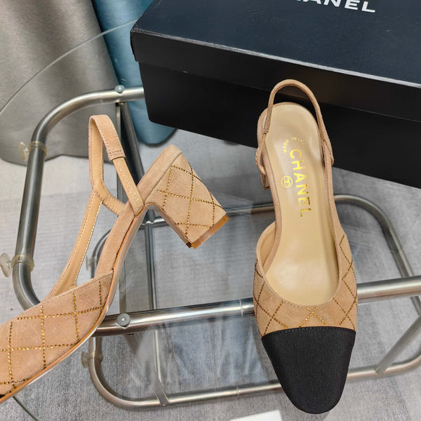 CC 25 Slingback 6.5cm Beige Suede