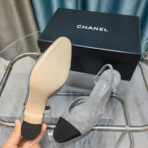 CC 25 Slingback 6.5cm Grey Suede