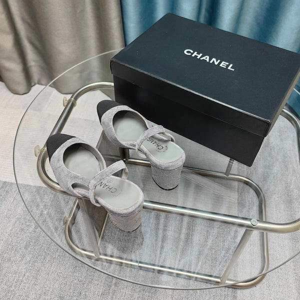 CC 25 Slingback 6.5cm Grey Suede