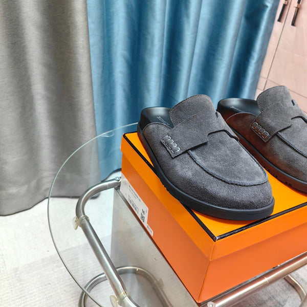 HM 25 Go Mule in pelle scamosciata grigio scuro 369350