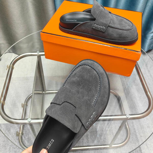 HM 25 Go Mule in pelle scamosciata grigio scuro 369350