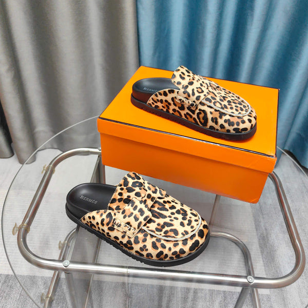 HM 25 Go Mule Light Leopark Horsehair Fabric 369355