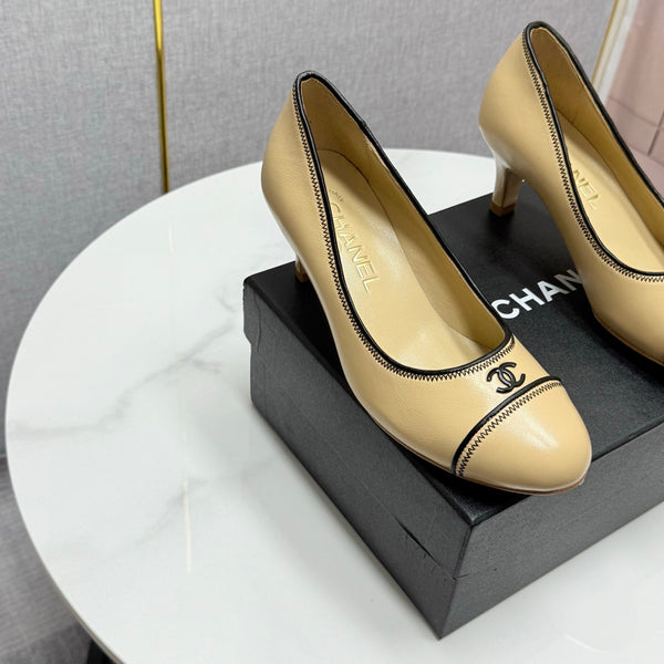 CC 25 Pumps 50mm Beige Black Sheepskin 368793