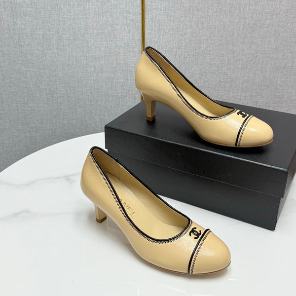 CC 25 Pumps 50mm Beige Black Sheepskin 368793