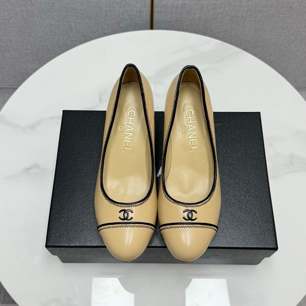 CC 25 Pumps 50mm Beige Black Sheepskin 368793