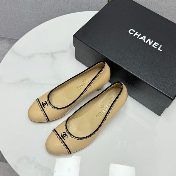 CC 25 Pumps 50mm Beige Black Sheepskin 368793