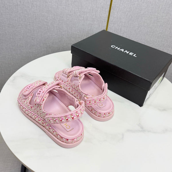 CC Dad Sandal Pink Tweed Sheepskin 620125