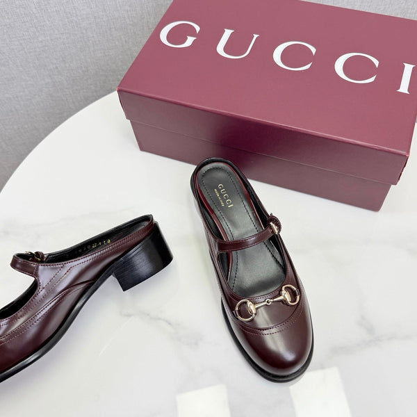 GG 26s Horsebit Slip-on Loafers Burgundy Glossy Leather 639927