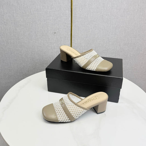 CC 26s Sandal 4.5cm Beige Mesh Sheepskin 639825