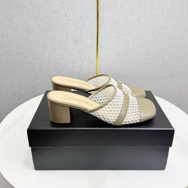 CC 26s Sandal 4.5cm Beige Mesh Sheepskin 639825