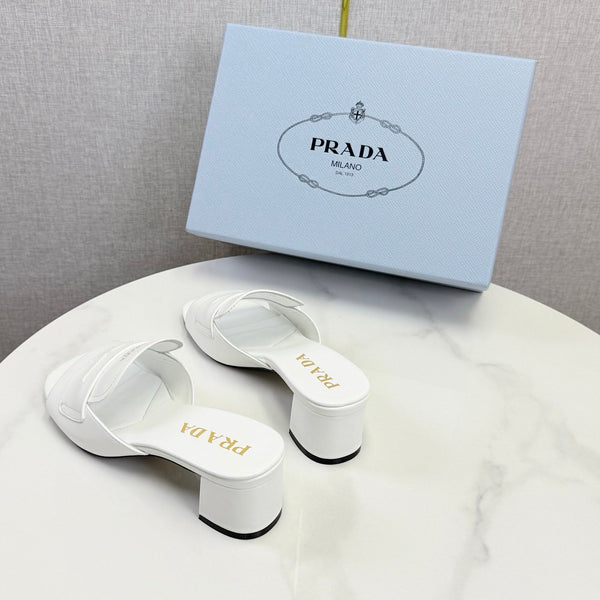Sandales Prada 4,5 cm cuir blanc 639958