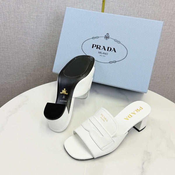 Sandales Prada 4,5 cm cuir blanc 639958