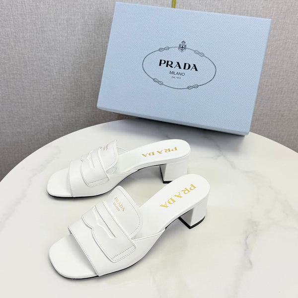 Sandales Prada 4,5 cm cuir blanc 639958