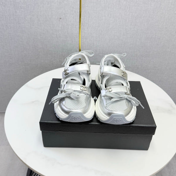 CC 26s Casual Sneakers White Sliver Leather Mesh 865830