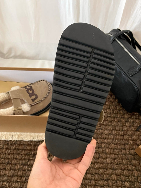 UGG Teddy Loafers Warm Sand Suede Sheepskin Wool 512890