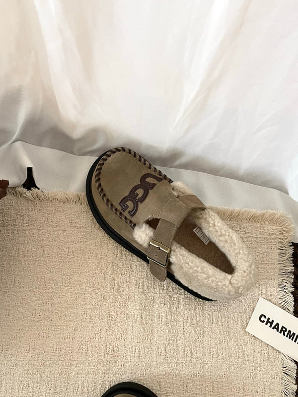 UGG Teddy Loafers Warm Sand Suede Sheepskin Wool 512890