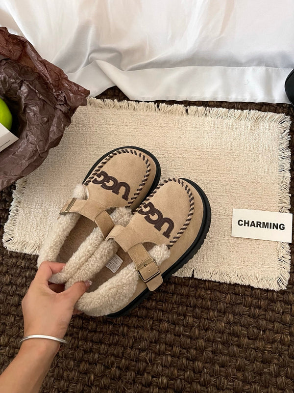 UGG Teddy Loafers Khaki Suede Brown Sheepskin Wool 512892