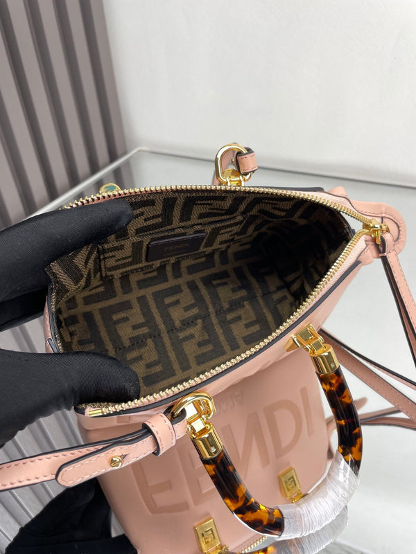 BY THE WAY MINI 18 IN ROSE FOG EMBOSSED CALFSKIN GOLD HARDWARE