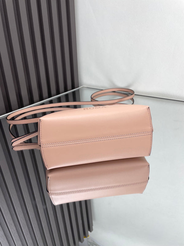 BY THE WAY MINI 18 IN ROSE FOG EMBOSSED CALFSKIN GOLD HARDWARE