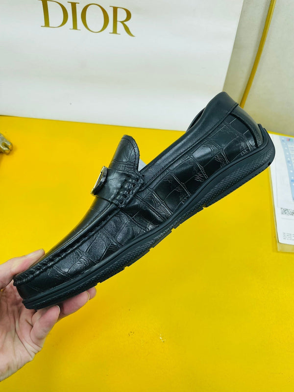 CD SYMBOL GRANVILLE LOAFER BLACK EMBOSSED CALFSKIN