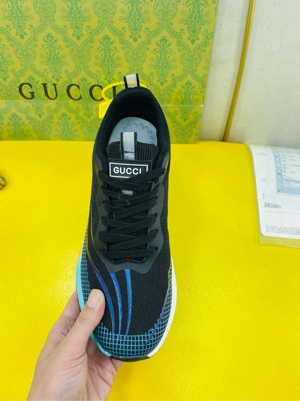 GG Men's Sneaker Black Blue Flywoven Fabric 532009