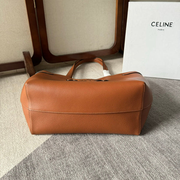 CABAS ANAÏS CUIR TRIOMPHE 54 MEDIO IN PELLE DI VITELLO GRANATA MARRONE BRONZO