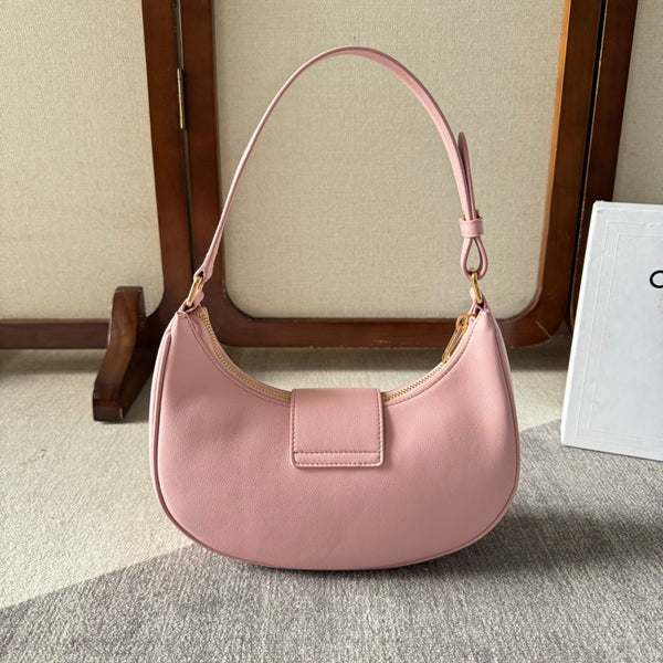BORSA AVA TRIOMPHE MEDIA 23 IN PELLE DI VITELLO LISCIA ROSA CHIARO CON FERRAMENTA ORO