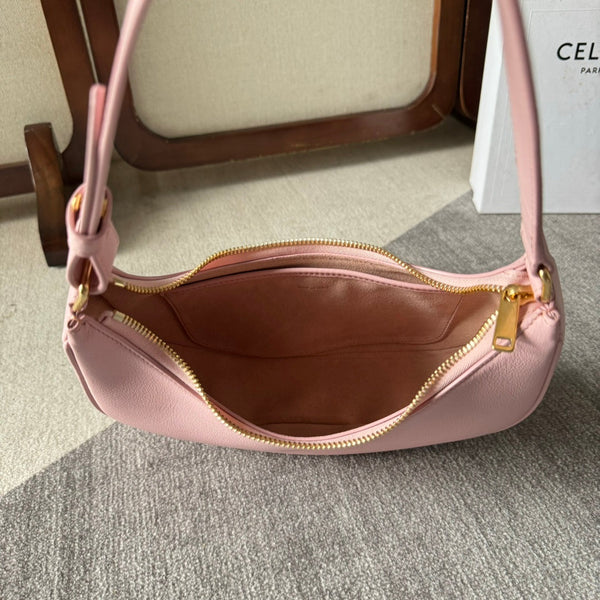 BORSA AVA TRIOMPHE MEDIA 23 IN PELLE DI VITELLO LISCIA ROSA CHIARO CON FERRAMENTA ORO