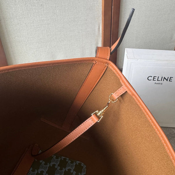 CL Soft Shopper Bag in Triomphe Brown Green Blue Canvas and Calfskin