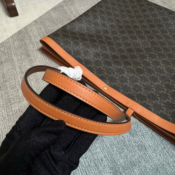 CL Large Flat Shopper Black Brown Triomphe Canvas Calfskin