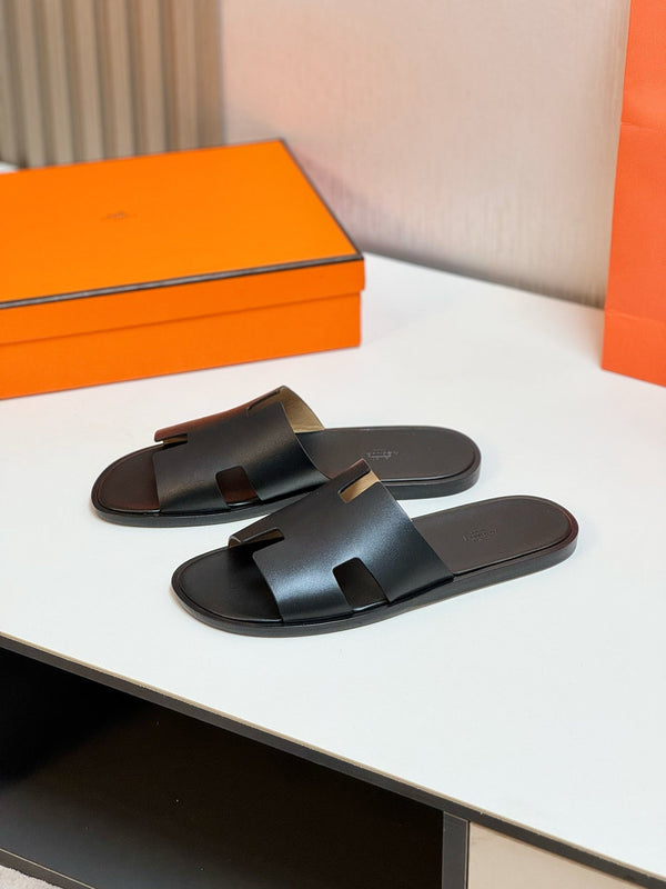 HM Men's Izmir Slide Black Cowhide 609771