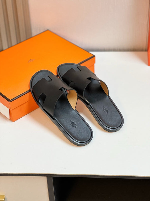 HM Men's Izmir Slide Black Cowhide 609771