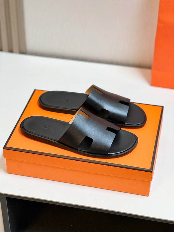 HM Men's Izmir Slide Black Cowhide 609771