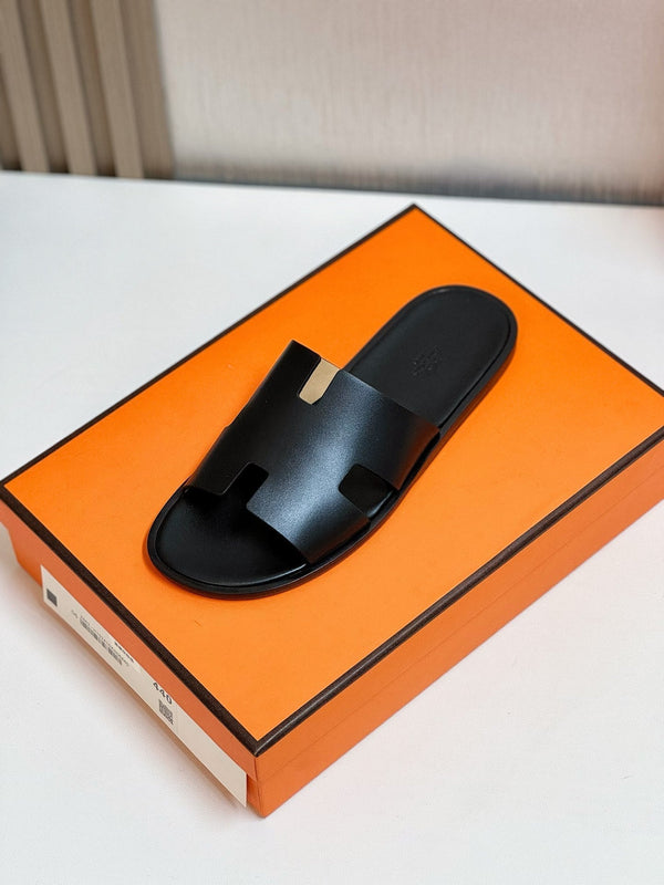 HM Men's Izmir Slide Black Cowhide 609771