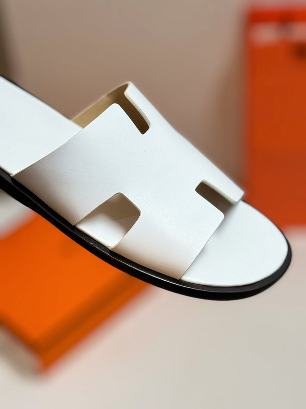 HM Men's Izmir Slide White Cowhide 609775