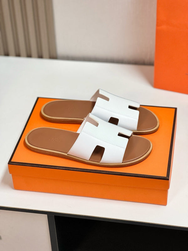 IZMIR SANDAL LIGHT BROWN MIX WHITE LAMBSKIN