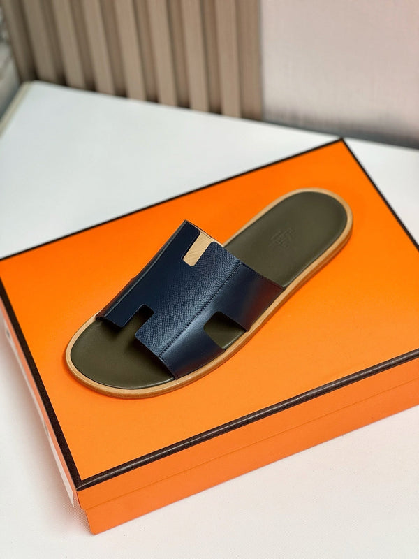 IZMIR SANDAL MOSS MIX BRIGHT NAVY LAMBSKIN