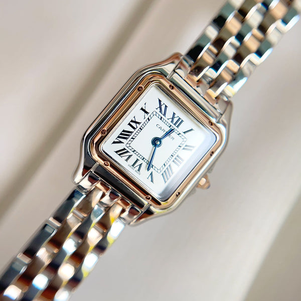 Panthere 22mm Pink Gold Silver Double Chain 44cm