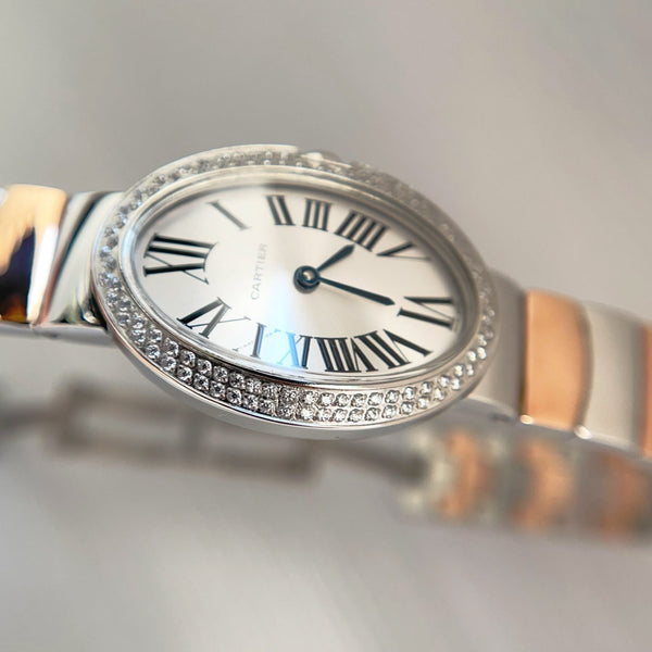 Baignoire 23mm Tow-Tone Pink Gold Double Row Diamond Bezel