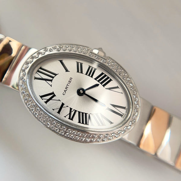 Baignoire 23mm Tow-Tone Pink Gold Double Row Diamond Bezel