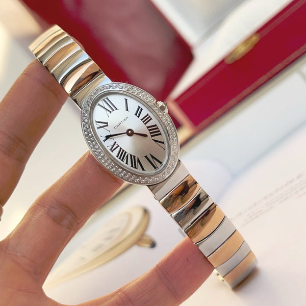 Baignoire 23mm Tow-Tone Pink Gold Double Row Diamond Bezel