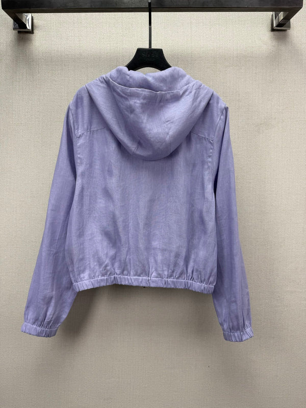 LP 25 Linen Hooded Purple Jacket 297177